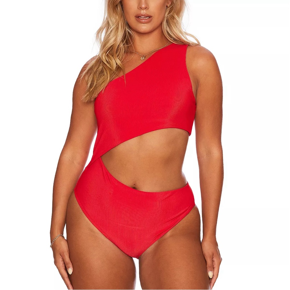 Beach Riot Celine One Shoulder Cutout One Piece Swimsuit